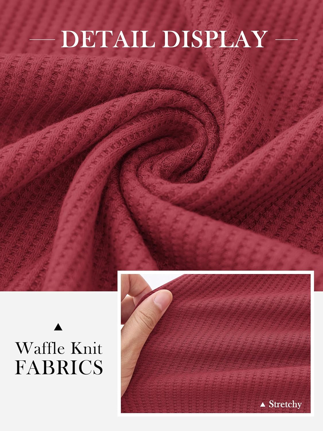 MASCOMODA Womens Tops Casual V Neck Waffle Knit Long Sleeve Shirts Trendy Loose Tunic Pullover Work Blouses Fall Outfits - Image 6