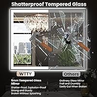 Vista 167 de WTTY LED Bathroom Mirror 32"x32" with Backlit and Front Light,Stepless Dimmable LED Mirror for Bathroom,Anti-Fog Lighted Bathroom Vanity Mirror