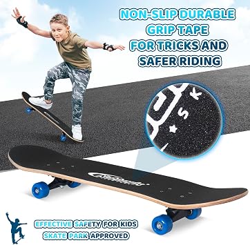 Nattork Skateboards 31 Inch Butterfly Complete Skateboard Wood 9 Layer Canadian Maple Trick Skate Boards for Boys Girls Youth Teens Beginner