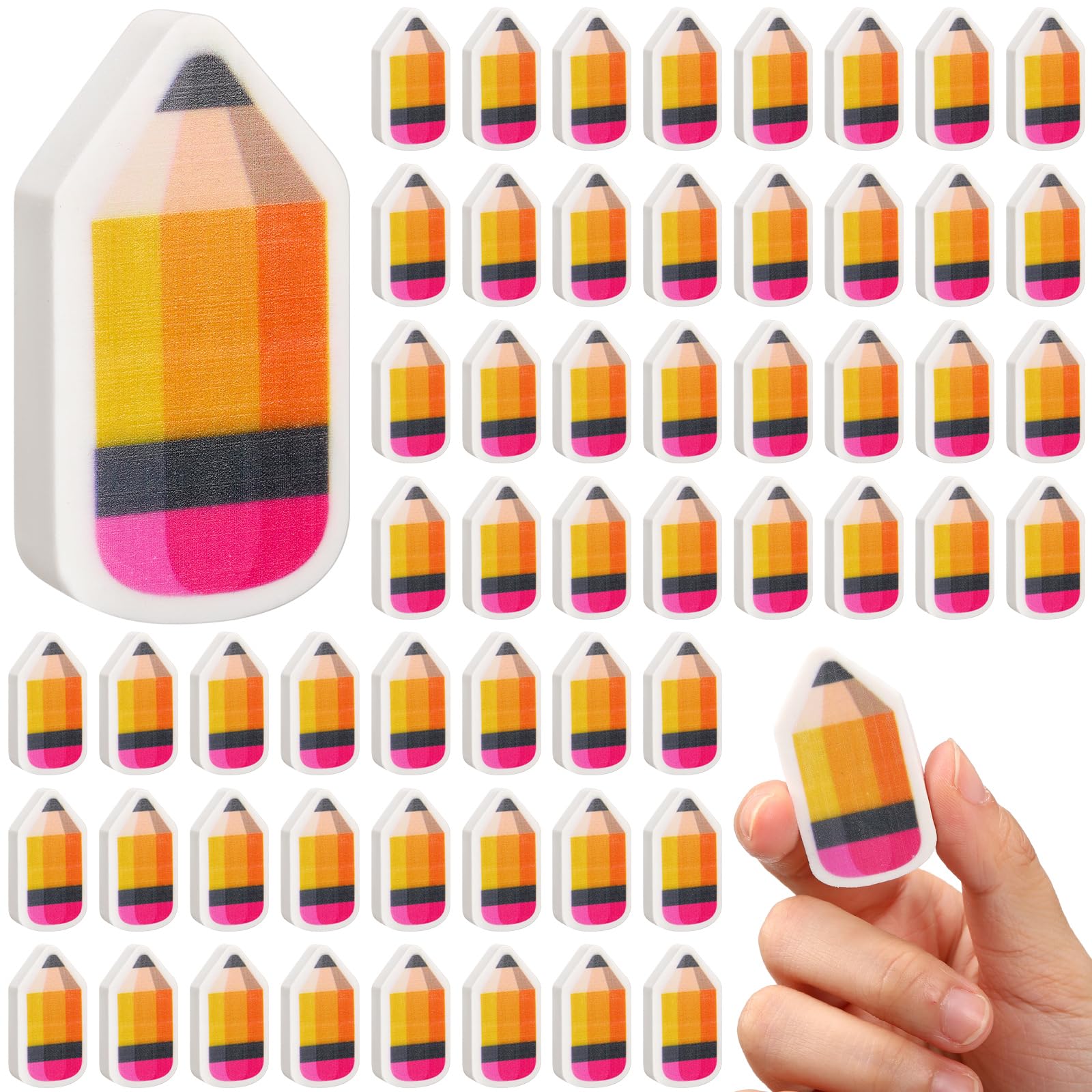 Seajan 100 Pcs Pencil Shape Erasers Gifts for Student Mini Pencil Erasers Cute Small Classroom Prize Stationery Gifts for Kids School Party Favors