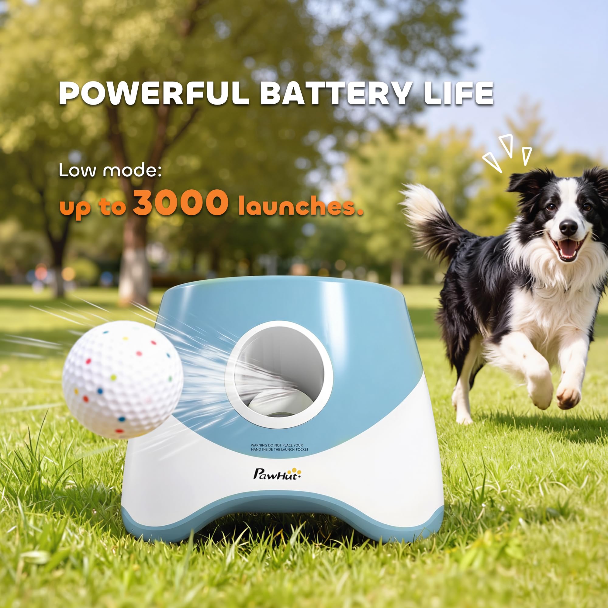 PawHut Lanceur de Balle Automatique pour Chiens Moyens Bleu