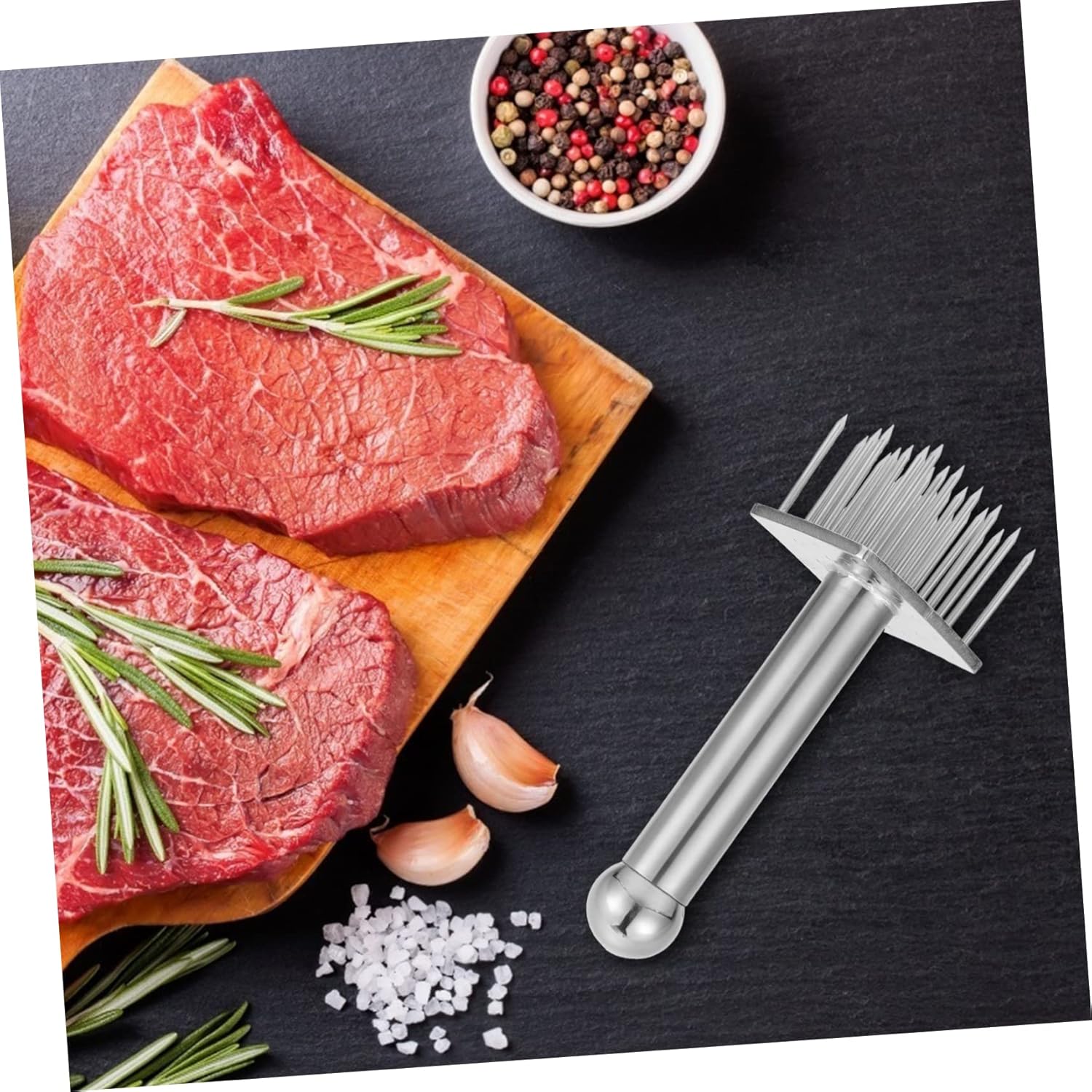 Amosfun Stainless Steel Meat Tenderizer Needle Heavy Duty Steak Tenderizing Tool for Needle Blade for Tenderizing Beef Chicken Pork for Home Cooking