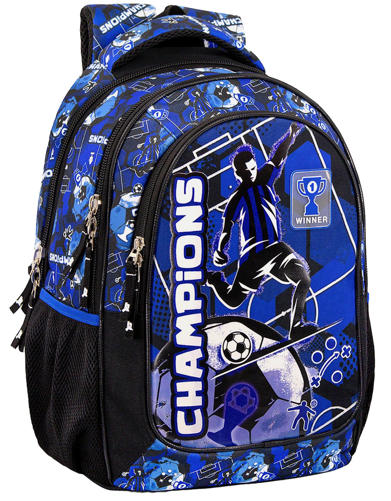 Julian Ross Mochila Escolar para Niñas y Niños, 33x15x43 cm, Ergonómica, 3 Compartimentos, Bolsillo Para Botella, Correas acolchadas, Asa, Interior forrado, Primaria