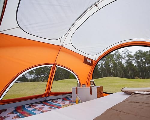 Miniatura 3 de Vidalido Tienda de campaña para 3 a 4 personas con 2 puertas, 2 grandes ventanas de malla familiar, tienda de campaña de glamping portátil