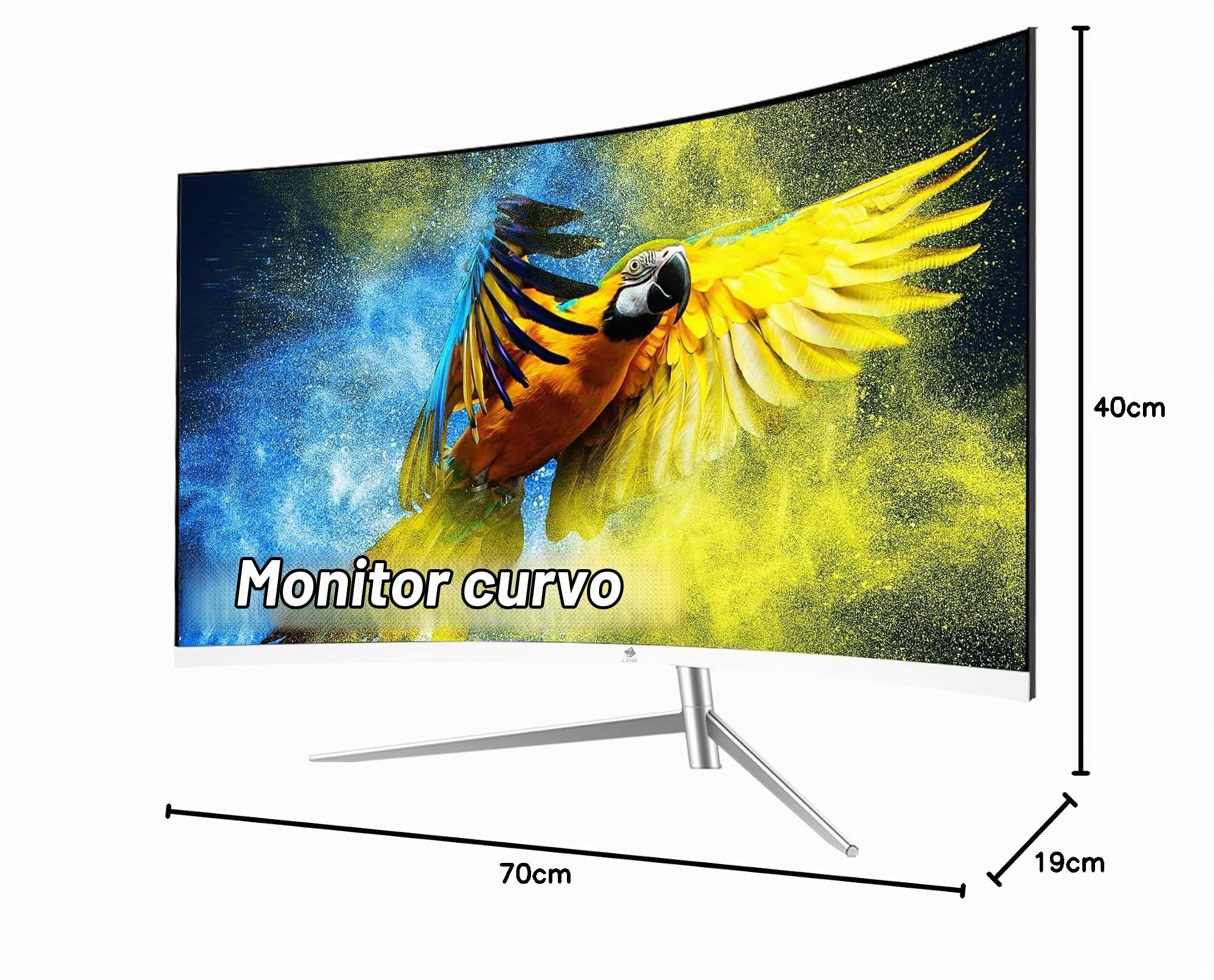 Z-Edge Monitor Pc Curvo 27'', 75Hz, FHD 1080P (1920x1080), Monitor Ufficio Bianco con HDMI Cavo, Schermo Gaming 1800R VA Frameless, Inclinazione Regolabile, 178° Angolo Visione, VGA+HDMI, Eye-Care