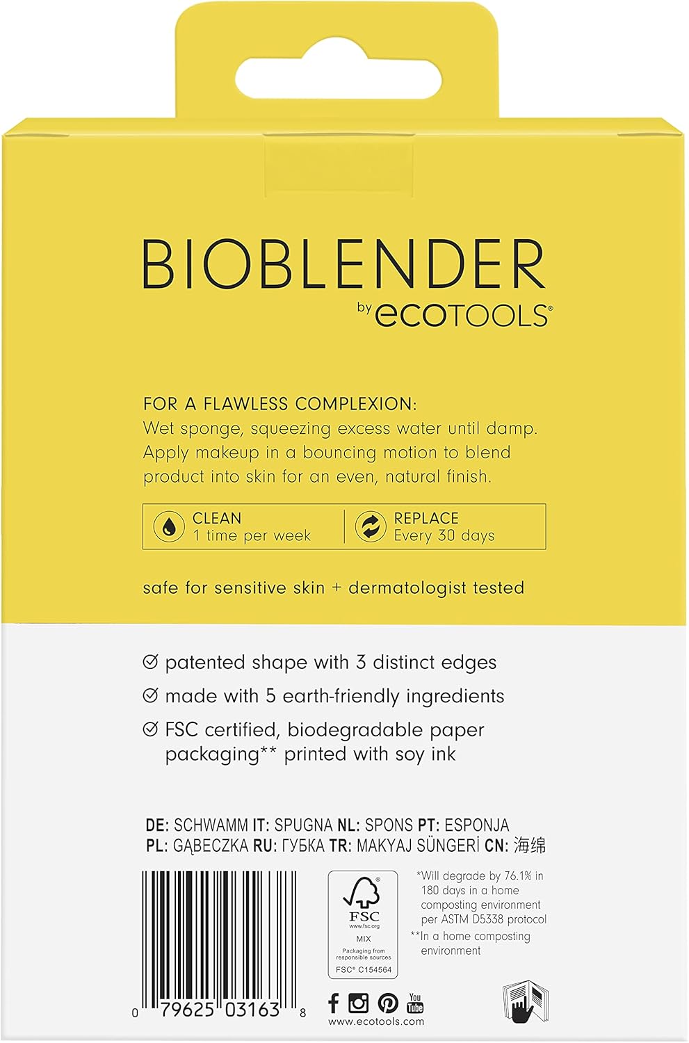 BioBlender by Ecotools, Natural Makeup Blender Beauty Sponges for Liquid and Cream Foundation, Set of 2 : Everything Else