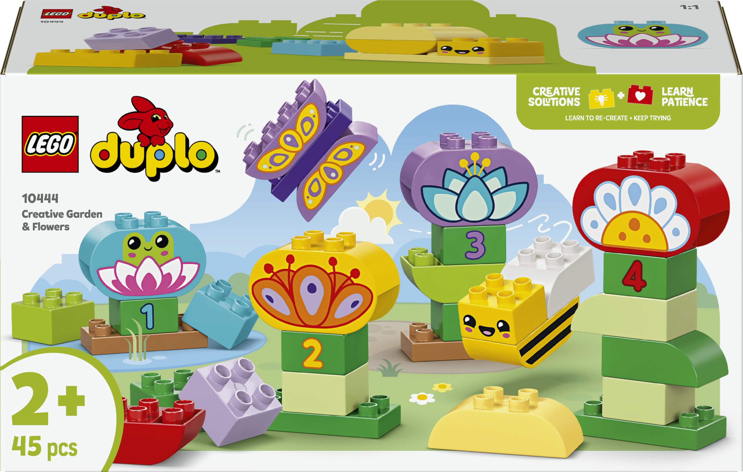 LEGO DUPLO Creative Garden & Flowers 10444 | Toys for 2+ Year Old Girls & Boys, Flower & Number Bricks, Fine Motor Skills Set, Montessori, Gift Idea, 45 Pieces