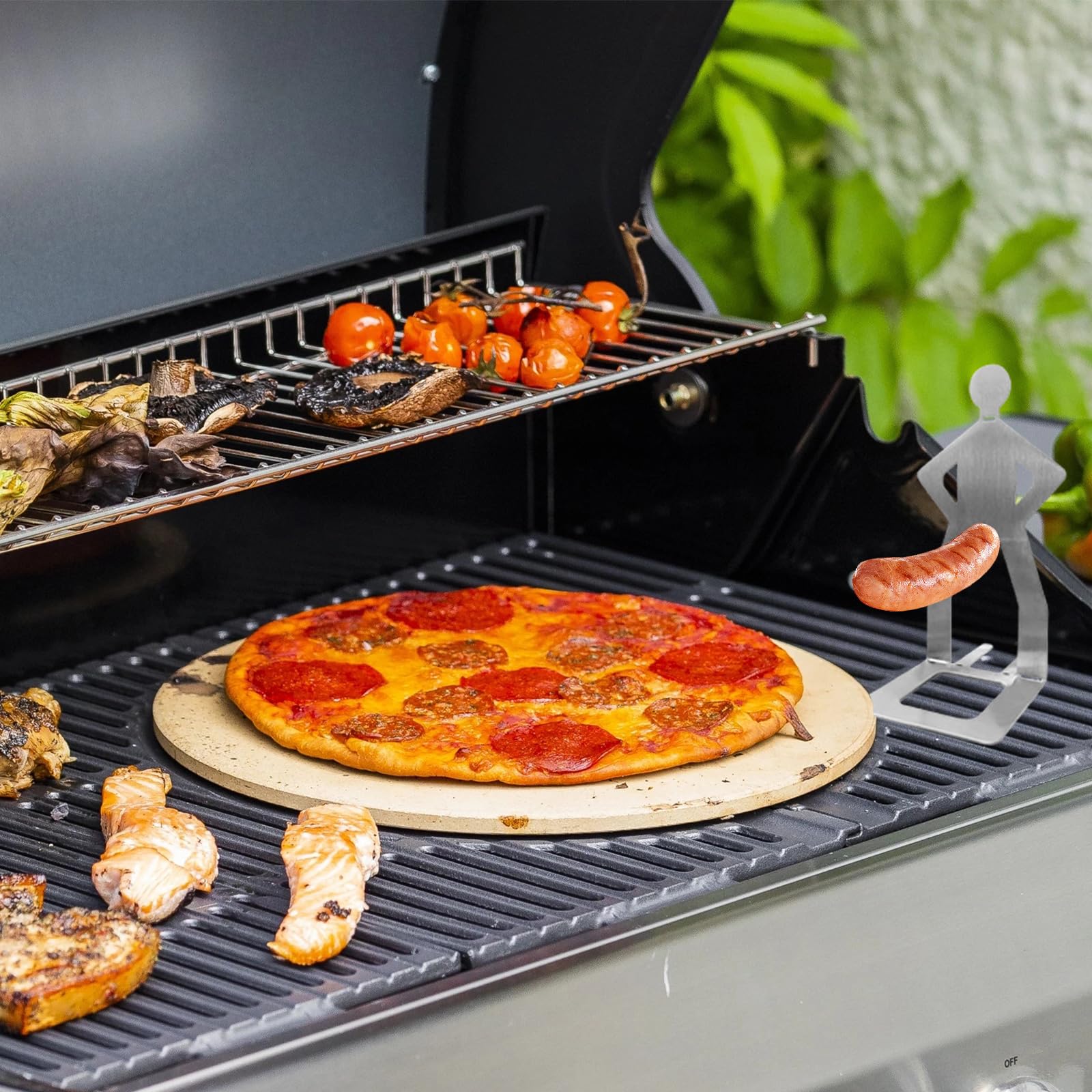 Support à Saucisses Barbecue En Acier Inoxydable - 4 Pièces Forme Homme Debout, 20,5x7,5 Cm - 5