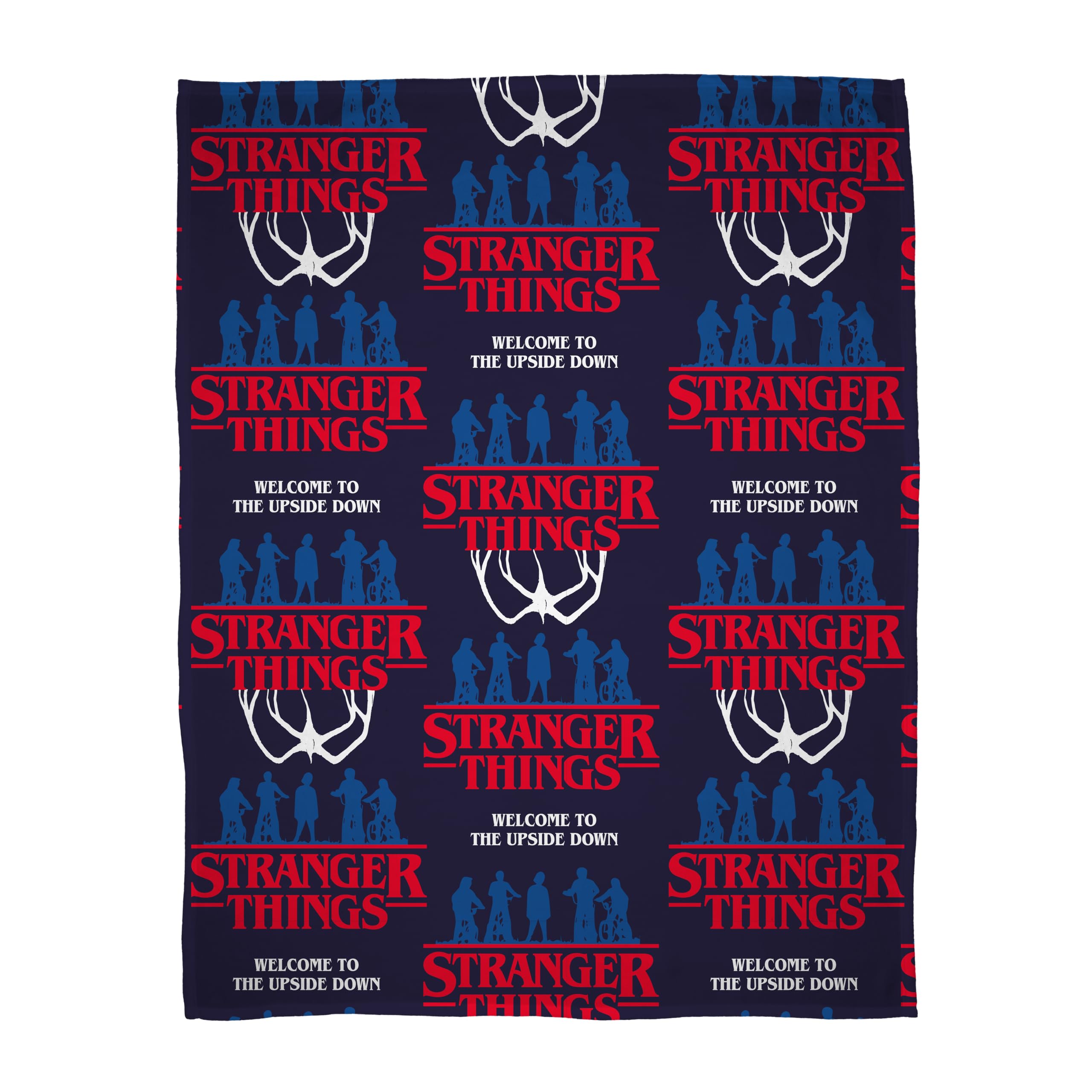 Stranger Things Blanket Kids Teenagers Fleece Navy Soft Throw The Upside Down