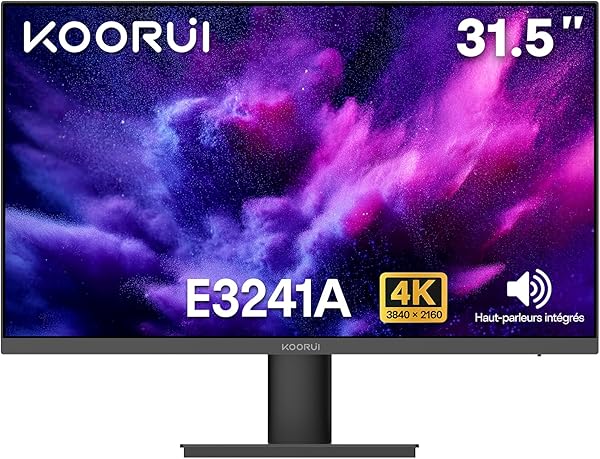 KOORUI 32 Inch PC Screen, UHD 3840×2160 Screen, VA, 60Hz, 99% sRGB, HDR10, Adaptive Sync, Built-in Speakers, HDMI 2.0×2 & DP 1.4, VESA 100×100 - 1
