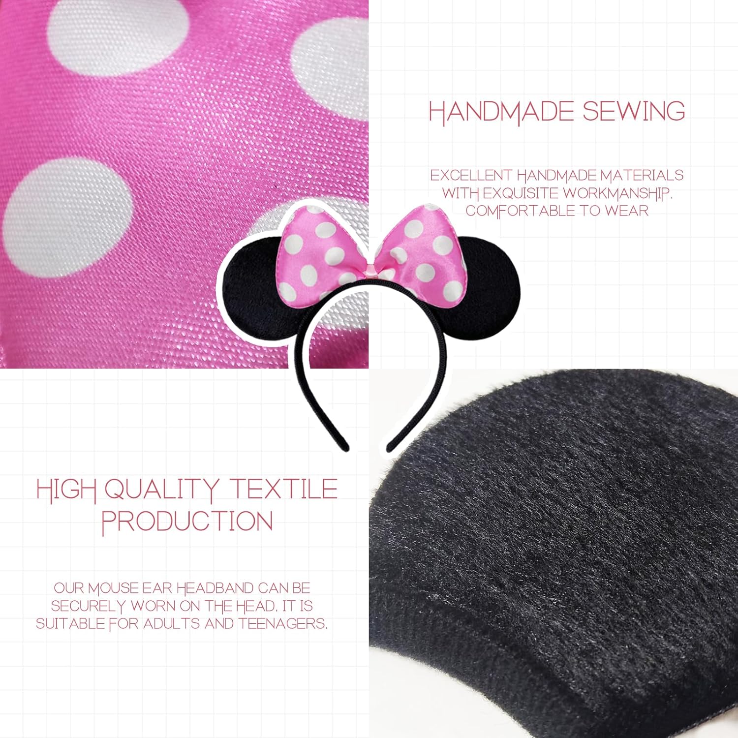 10 Pack Mouse Ears Great for Mickey Theme Birthday Party Decorations Party Favors Supplies and Mouse Themed
