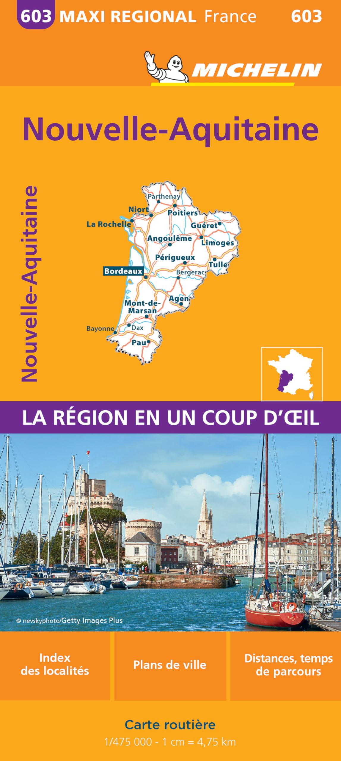 Aquitaine, Limousin and Poitou-Charentes , France - Michelin Maxi Regional Map 603: Map (France Maxi Regional)