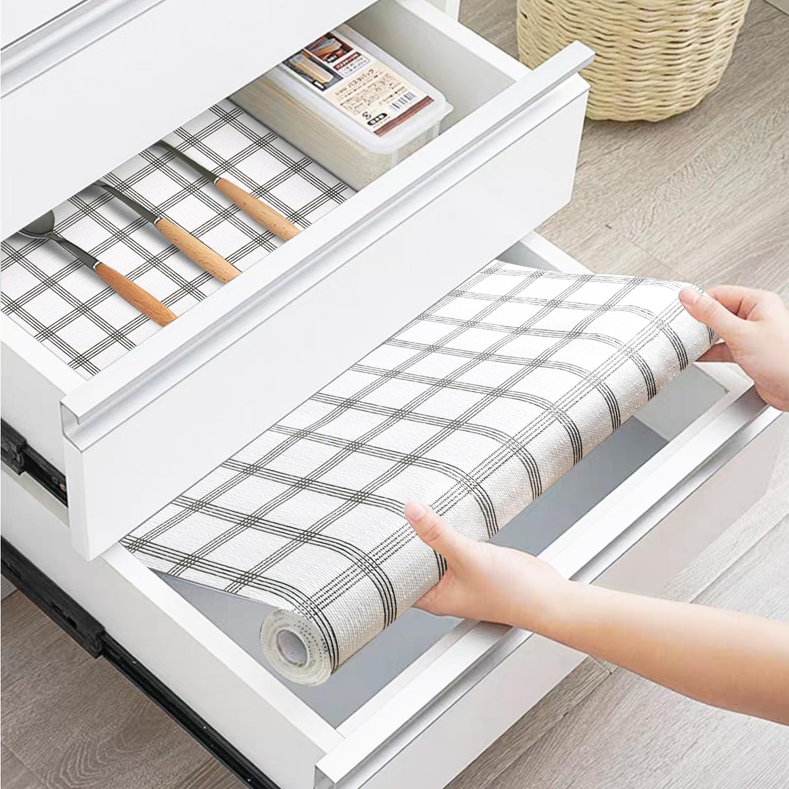 Schubladen- und Regaleinlage, nicht klebend, für Küchenschrank, 30,5 cm x 3 m, rutschfeste Schubladeneinlagen, wasserdicht, Kühlschrankeinlagen, Regal-Papierschrankeinlage für Schrank, Kommode,
