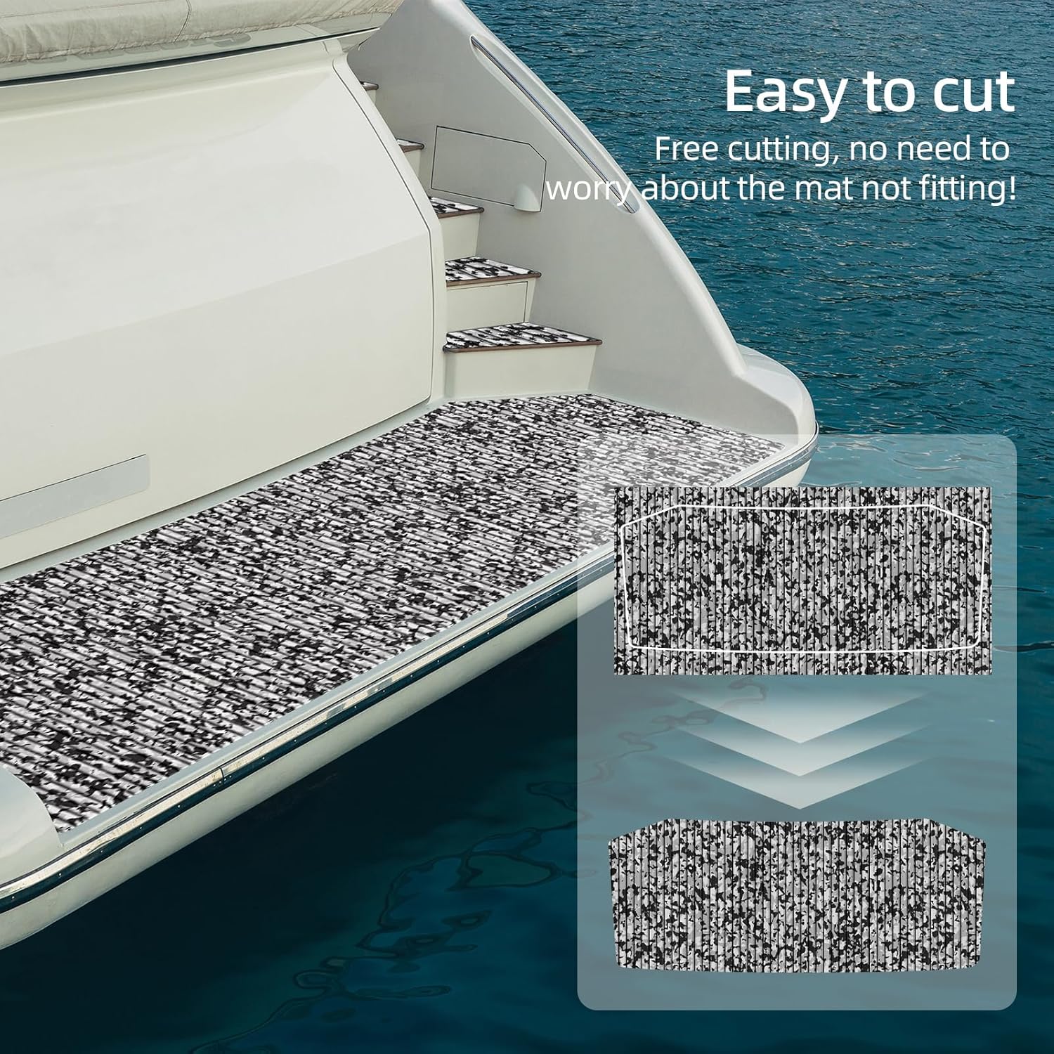 HZshark EVA Foam Boat Decking Camo Self-Adhesive Non-Slip Marine Deck Boat Flooring 94" x 45"/35"