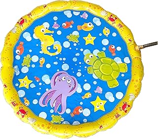 Kids Sprinkler Mat Paddling Pool For Toddlers Splash Pad Baby Paddling Pool - Ocean Themed Baby Pool Small Paddling Pool For Kids Dog Paddling Pool Splash Pool Toddler Pool - 137cm (Ocean Theme)
