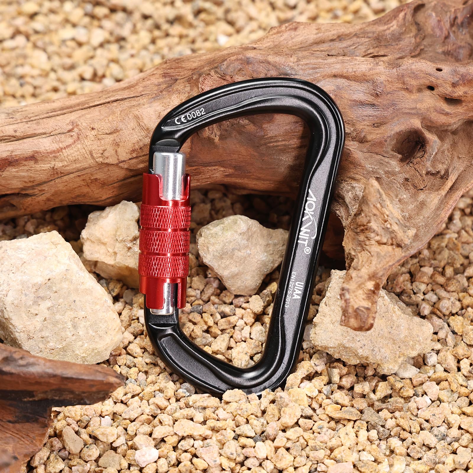 30 kN automatischer Verriegelungs-Karabiner, Drehverschluss, UIAA-zertifiziert, großer Kletterkarabiner, robuster Karabiner für Felsen, Klettern, Abseilen, Bergsteigen, Höhlen, Rettung, Baumpfleger
