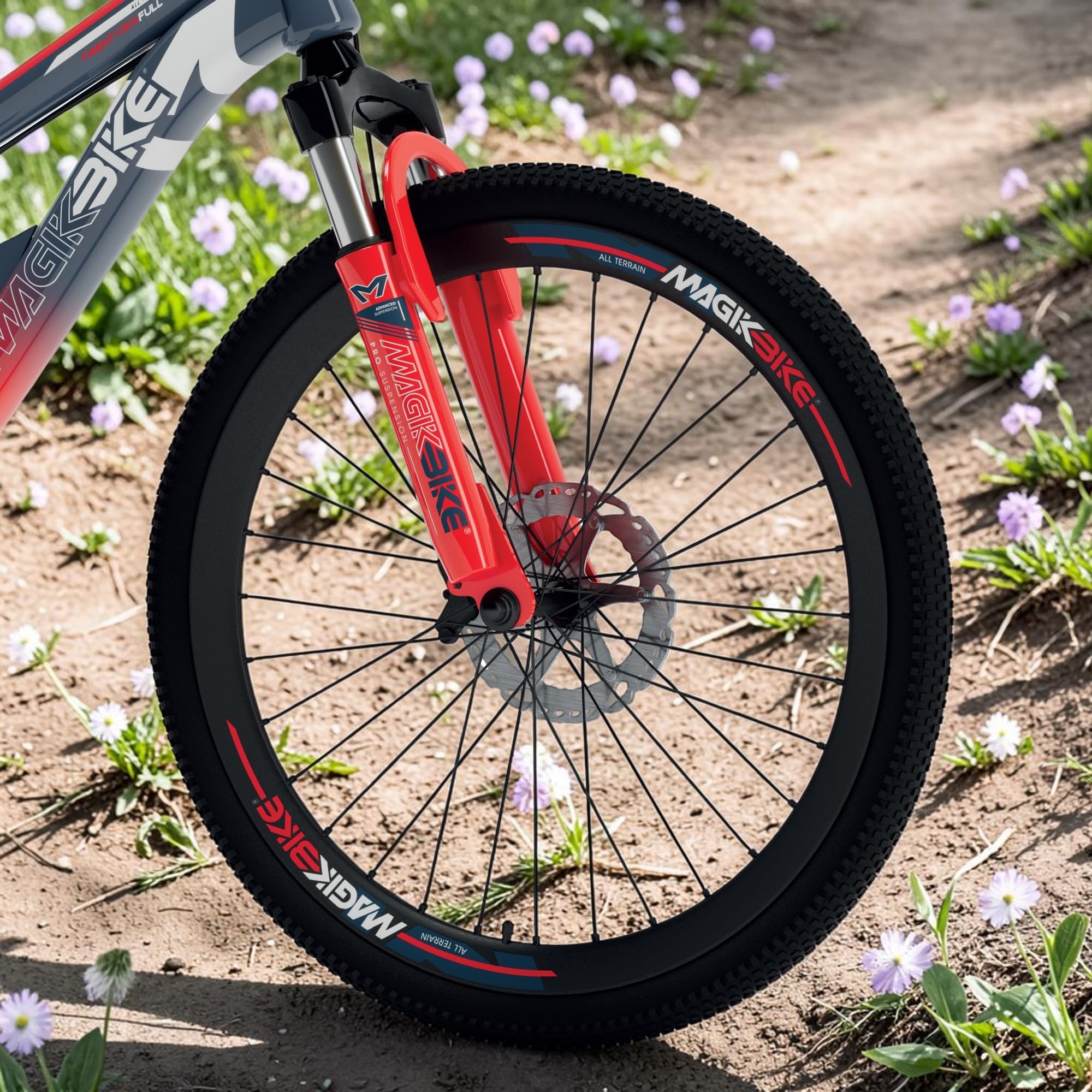 IBK Bicicletta Bici MTB 24'' Pollici Mountain Bike BIAMMORTIZZATA Ragazzo Cambio 21 Velocità Freni a Disco