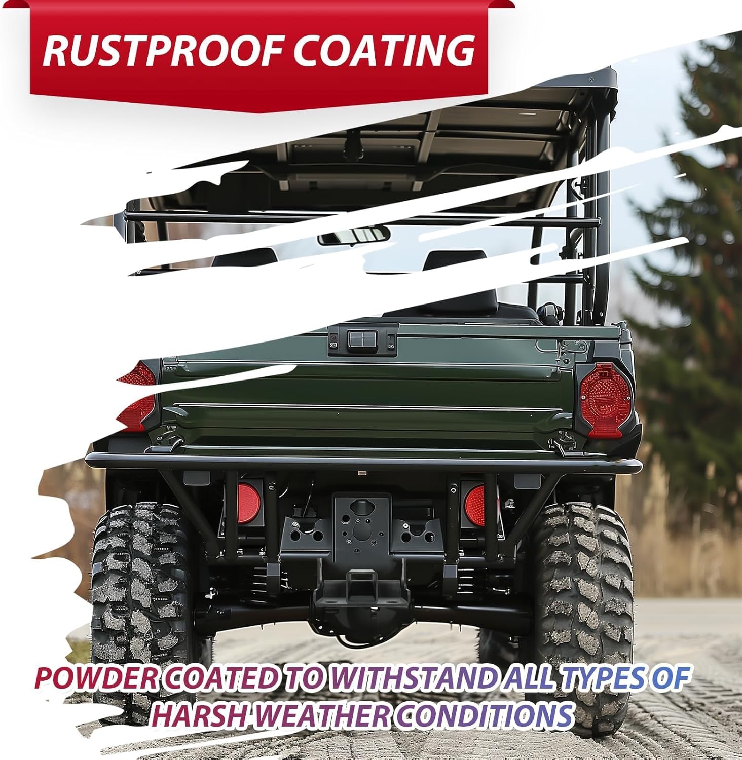 HECASA 2'' Rear Trailer Hitch Receiver Compatible with Kawasaki Mule 600 610 2007-2016 Fit for Mule SX 2017-2024 UTV Towing Rear Hitch