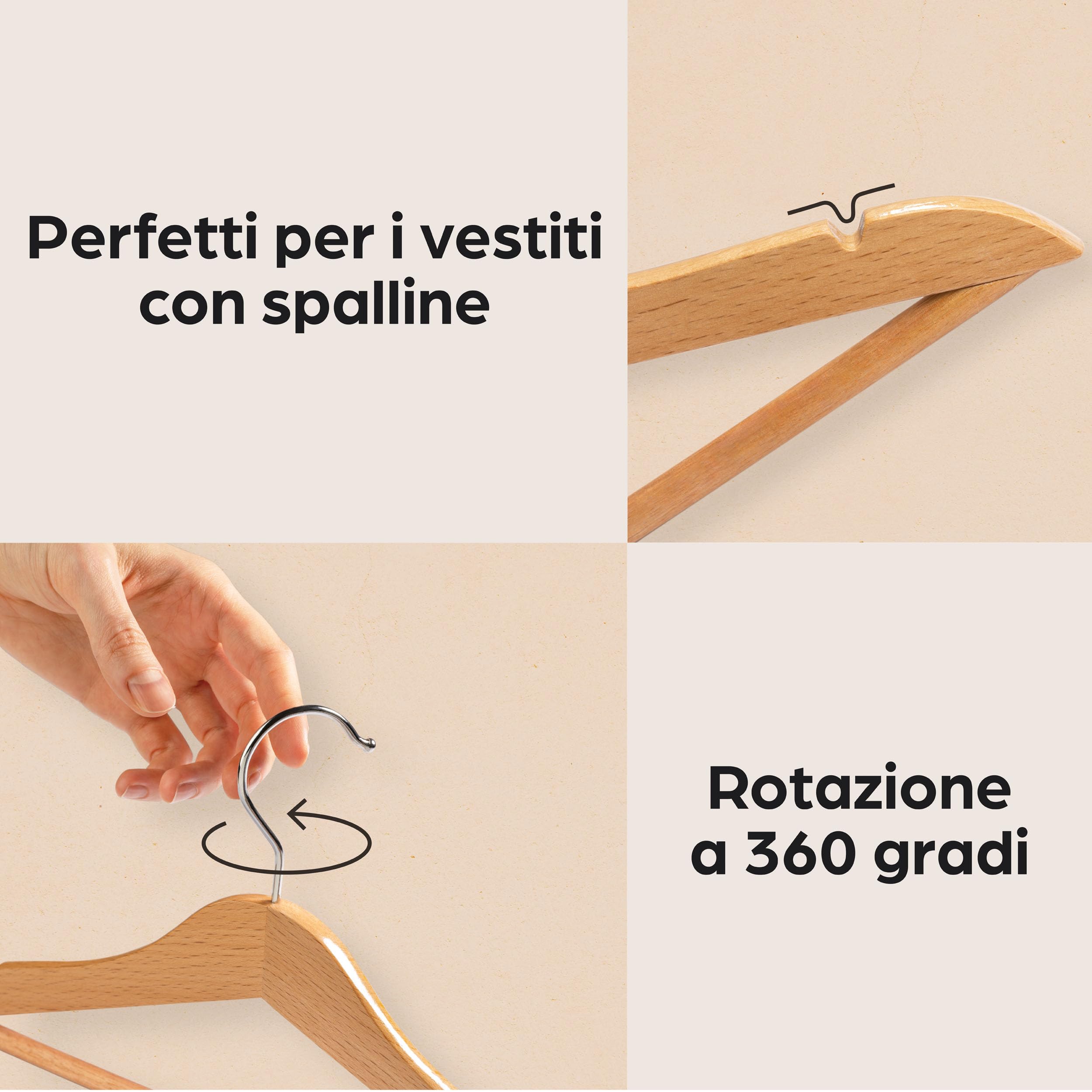 Praknu Grucce per Bambini in Legno - Set da 10 - Legno di Faggio Naturale