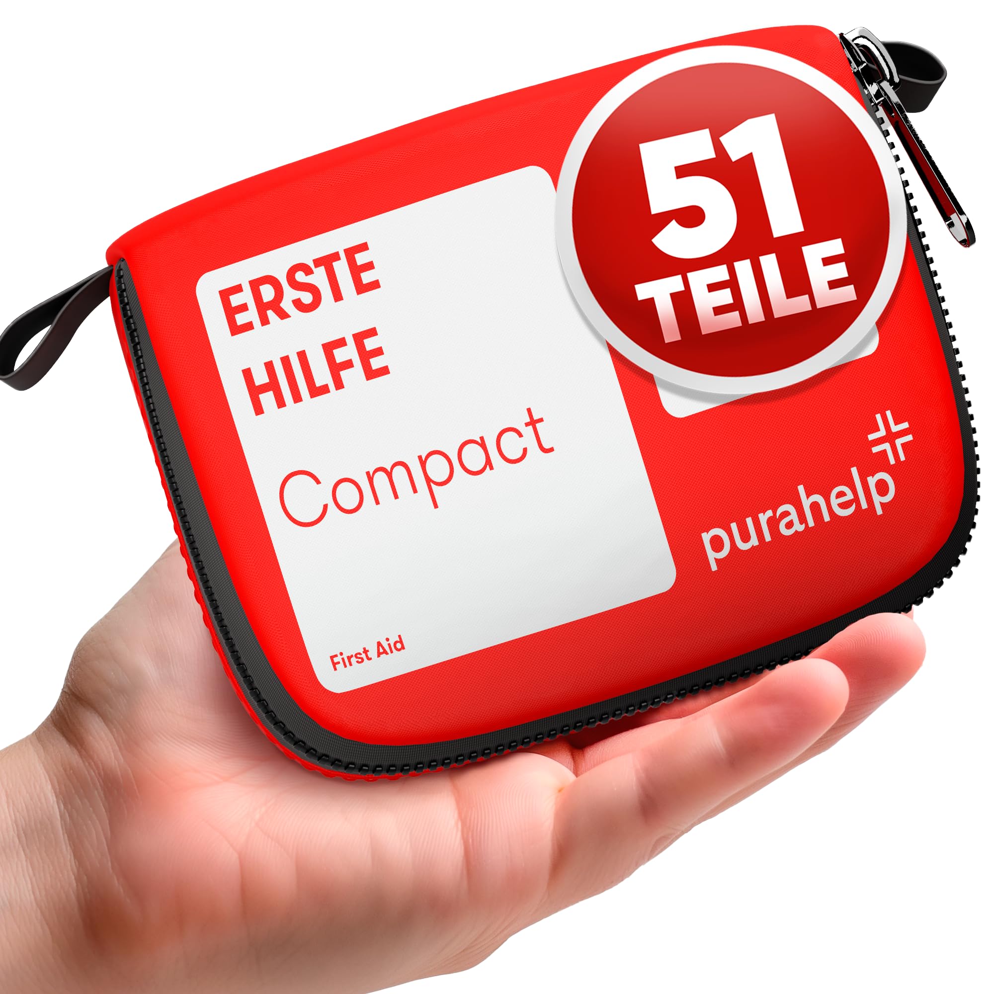 Mini Erste Hilfe Set - Kompakt & Leicht - 52 Teile für Reisen, Outdoor, Camping, Fahrrad - Reiseapotheke Erste Hilfe Set