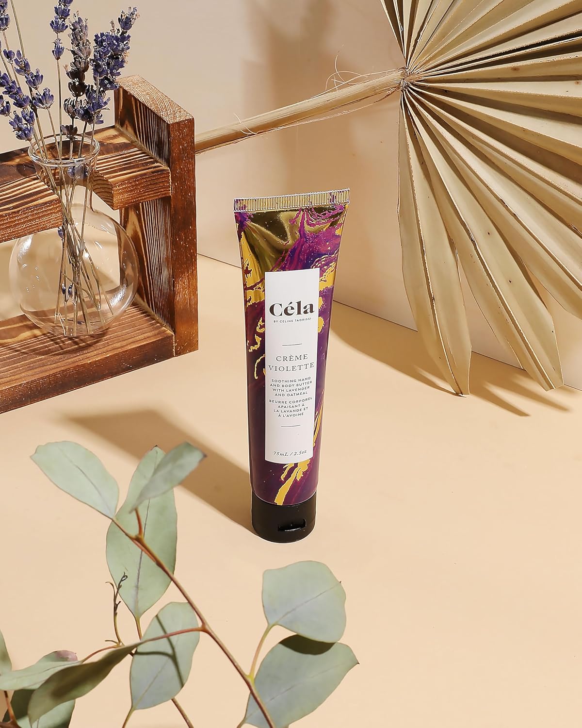 Céla – Crème Violette Soothing Hand and Body Butter | Lavender Body Butter Hand Crème & Body Lotion 75ml/2.5oz | Gentle, Soothing Moisturizer with Hydrating & Nourishing Care