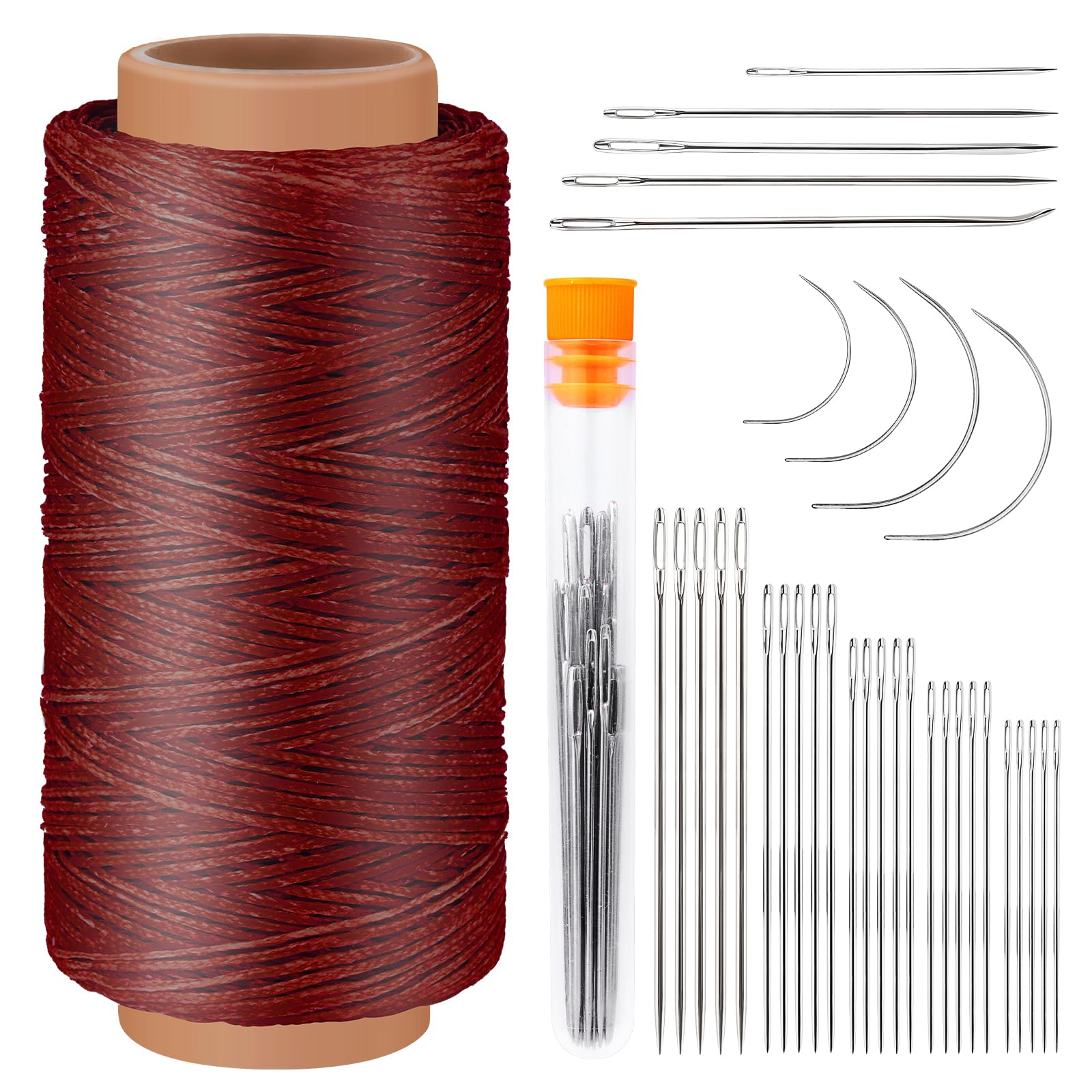 Amazon.co.jp: Tikjiua 500フィート 裁縫キット カーブした針 ワックス