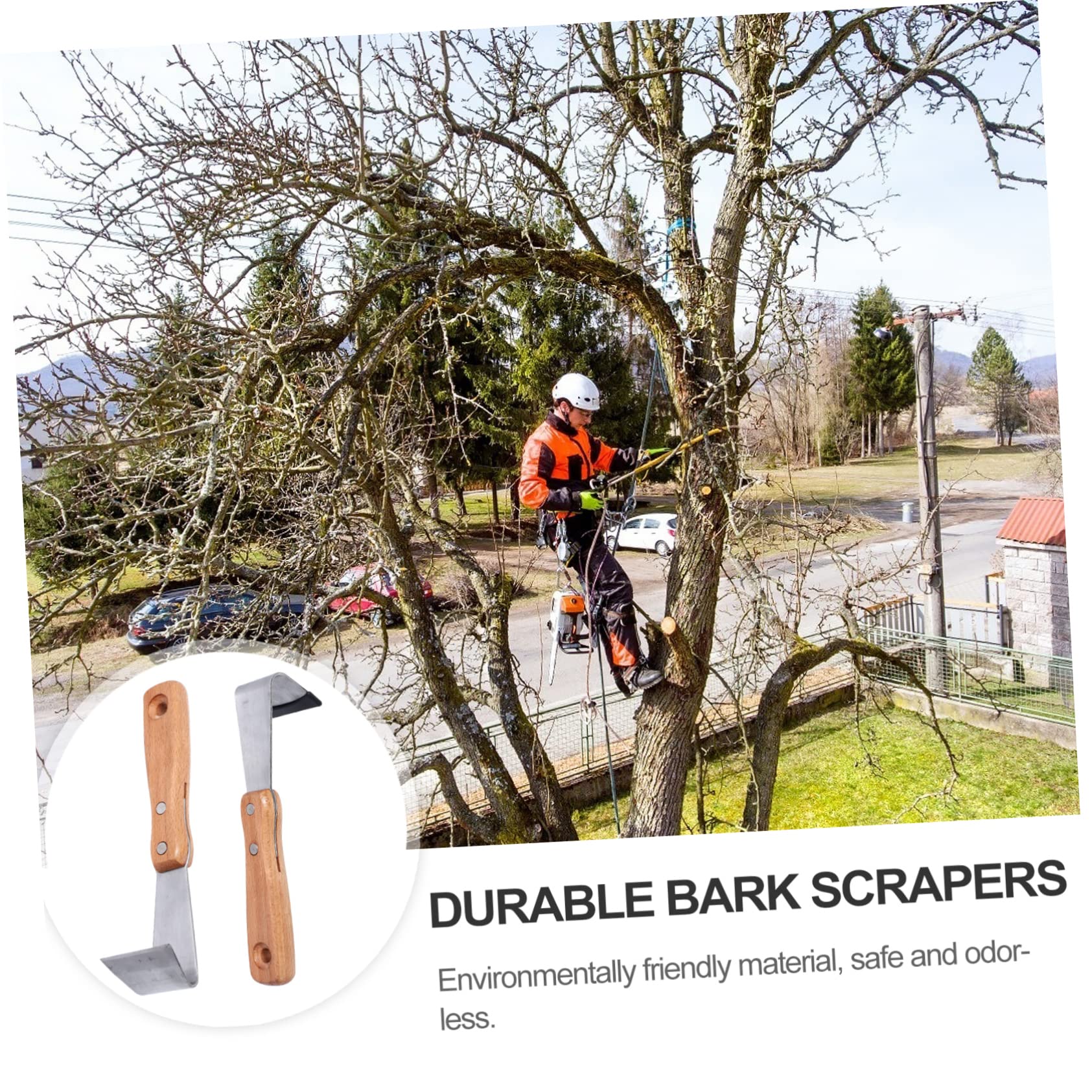 CIYODO 2 Pcs Hand Cutters for Fruit Tree Debarking Knife Wood Handle Garden Scarpers