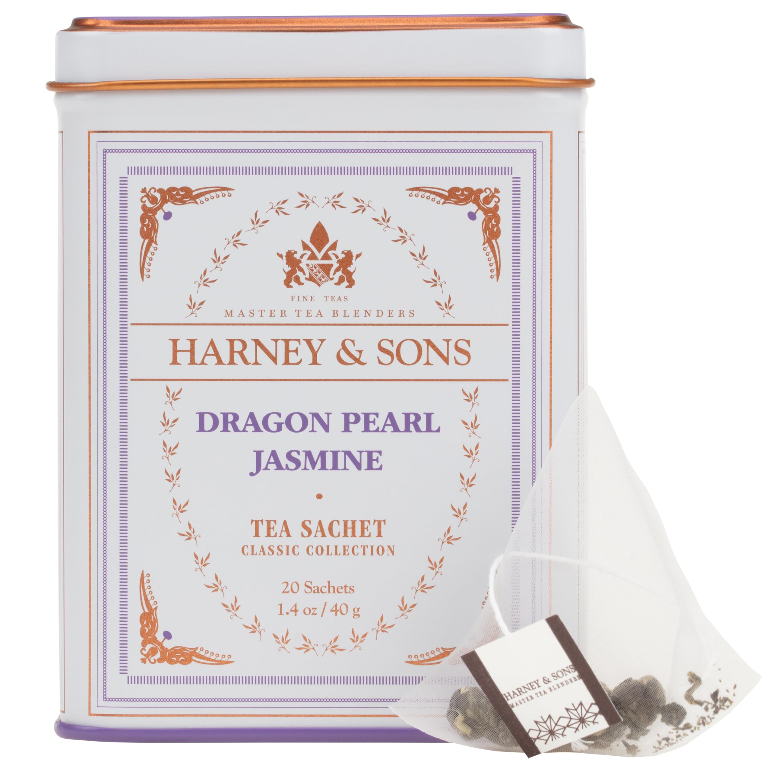 Harney & Sons Dragon Pearl - Té de jazmín, 20 unidades (paquete de 1)