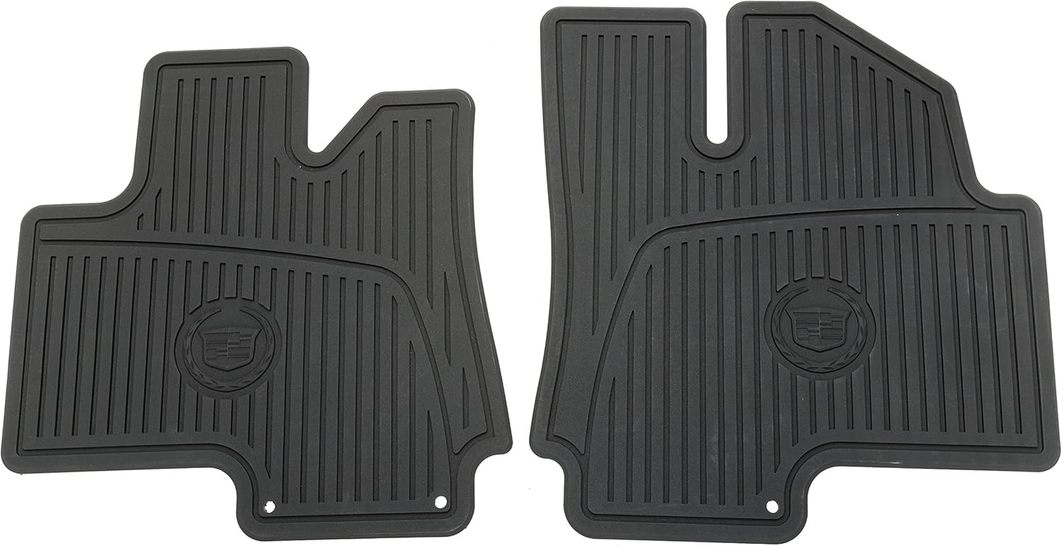 GM Accessories 19172258 Front All-Weather Floor Mats in Ebony with Cadillac Logo