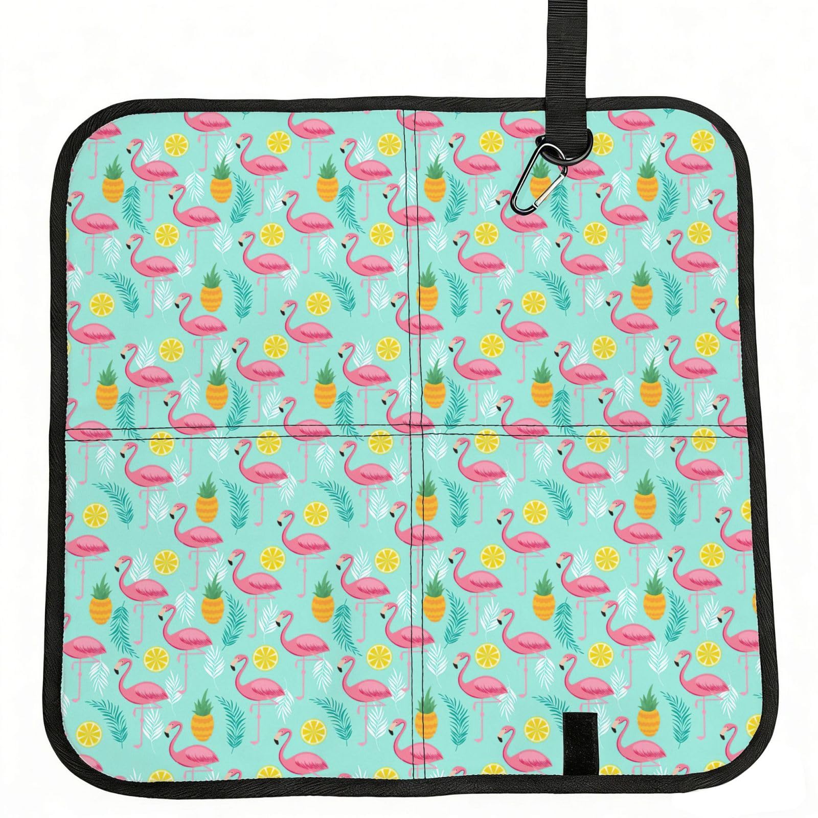 OKFSTY Flamingo Print Fold Away Seat Cushion Portable Outdoor Pad Polyester Bleacher Bench Mat Travel Picnic Pad