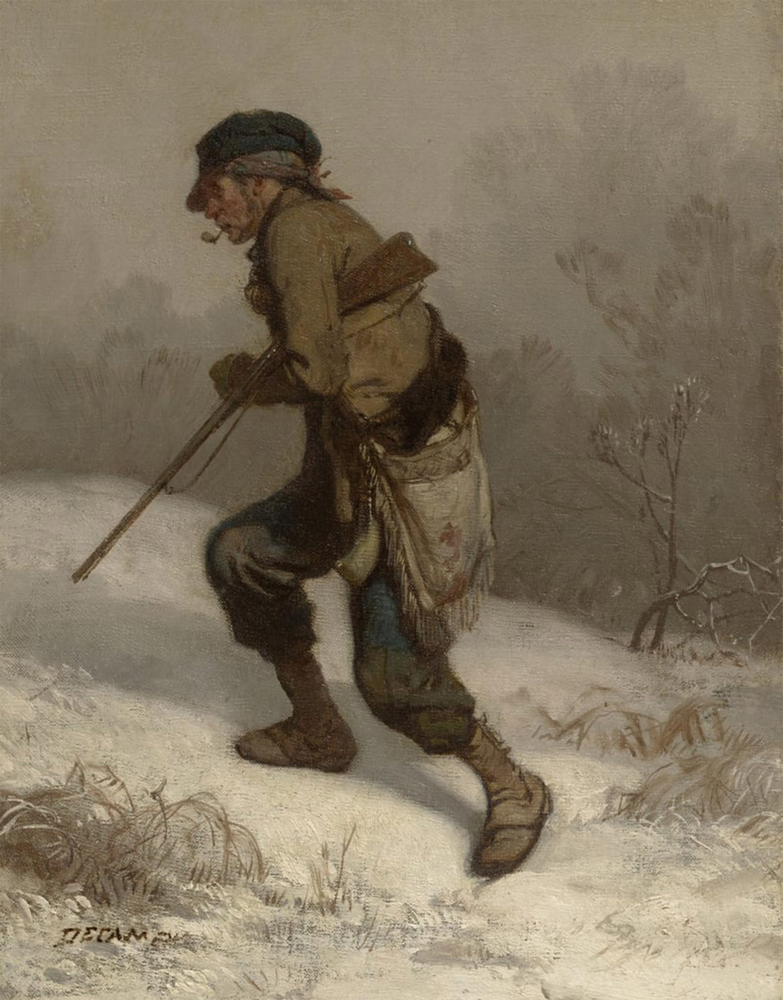 SERENDIPITP Abstract Painting Mural Print Picture Wall Decor Painting the Poacher by Gabriel Decamps Vintage Wall Artwork for Home Decor 60x90cm