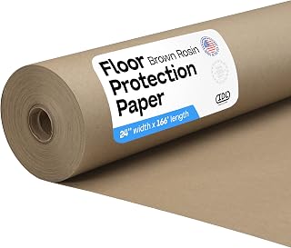 Brown Rosin Masking Paper 24" x 1992" (166 feet, 332 sq.ft.) – Thick Floor Covering (66 lb Thickness) - USA-Made Masking Paper for Painting and Construction, Surface Protection by IDL Packaging