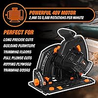 Vista 3 de WEN Sierra de riel inalámbrica de 6.5 pulgadas, sin escobillas con velocidad variable (solo herramienta, batería máxima de 20 V no incluida)