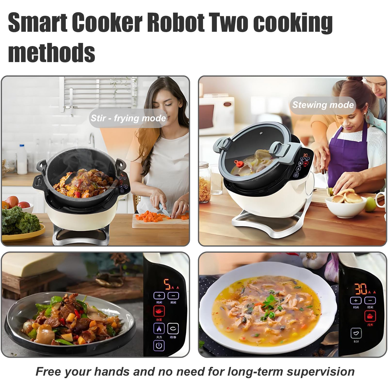 Komercyjny robot kuchenny wielofunkcyjny do mieszania – pojemność 6 litrów, ogrzewanie IH, ogrzewanie przestrzenne 360°, system gotowania o dużej objętości, do użytku domowego, powolnego gotowania,