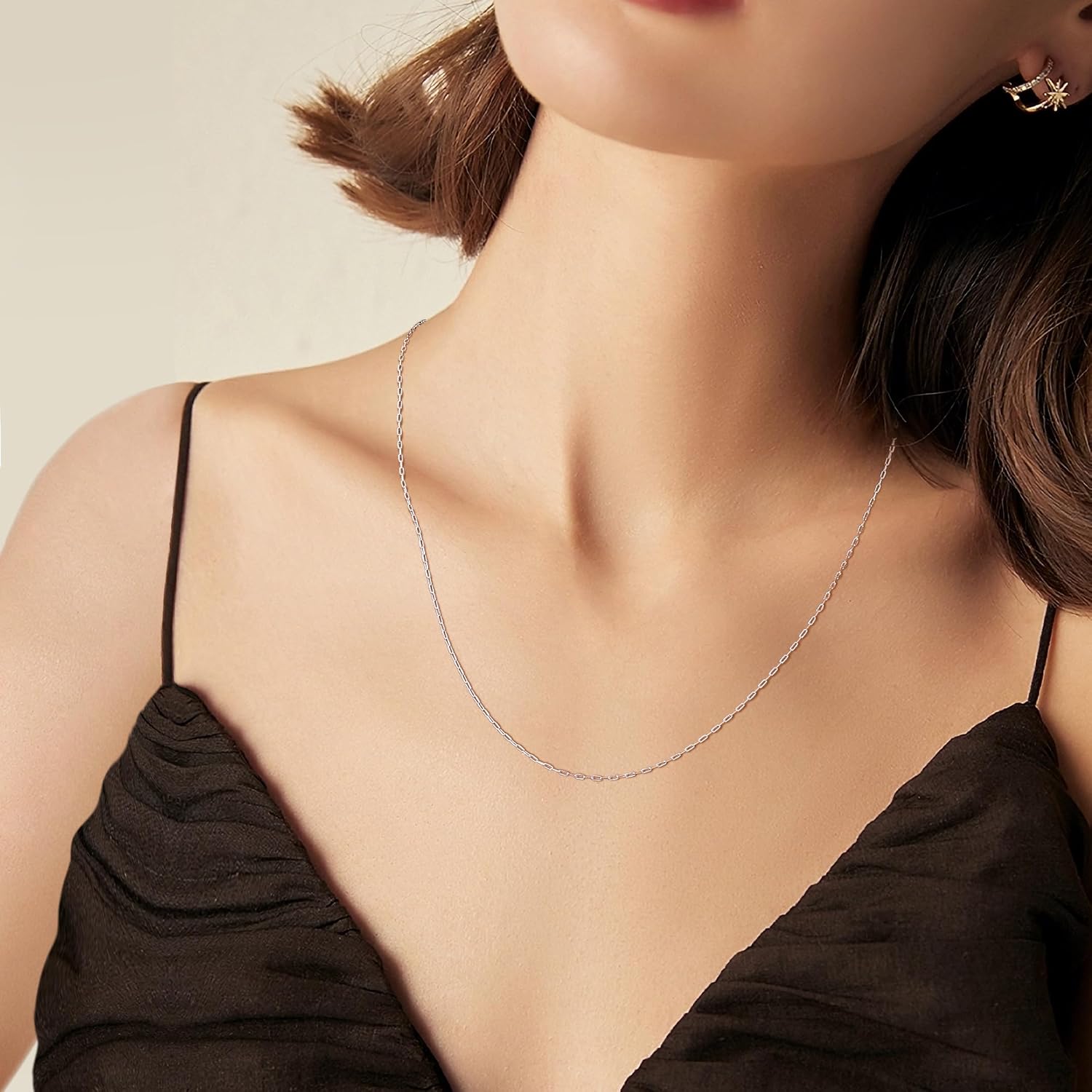 Gacimy 925 Sterling Silver Paperclip Necklace for Women, 1.3MM 1.5MM 1.8MM 2.0MM Width 16" 18" 20" 22" 24" Length with 2" Extension Chains - Image 7