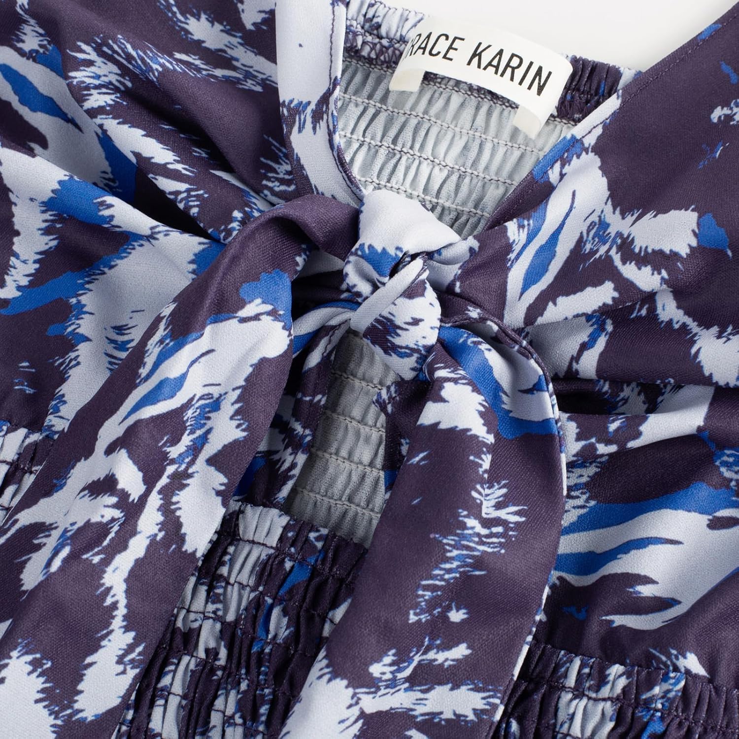 GRACE KARIN Women's 2026 Summer Maxi Dress Floral Tie Front Spaghetti Strap Casual Boho Beach Flowy Sundress with Pockets - Image 7