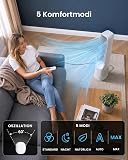 Pro Breeze® Silent Bladeless Portable Tower Fan - Ultra Quiet Standing Air Circulator with Remote Control, Timer, 6 Speeds & LED Display - 8