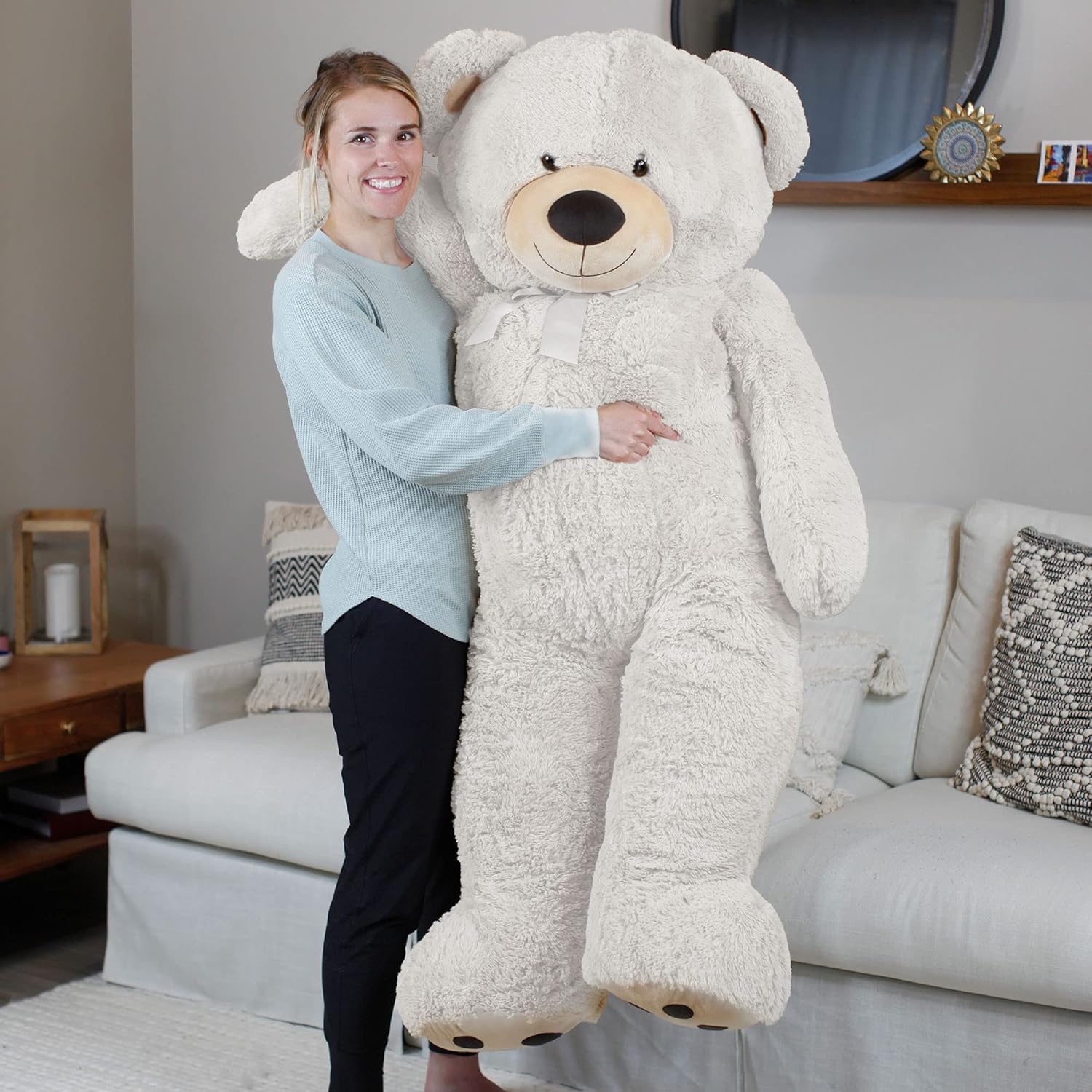 LotFancy 5 FT Giant Teddy Bear Stuffed Animals, Soft Cuddly Bear Plush Toy with Big Footprints, 63 inch Tall Gifts for Kids Wife Mom Christmas, Valentine's Day : Toys & Games