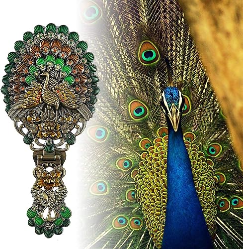 Miniatura 5 de Rayberro Espejo de mano vintage con juego de peine, espejo de mano vintage de pavo real metalizado, espejo de maquillaje para la cara, espejo