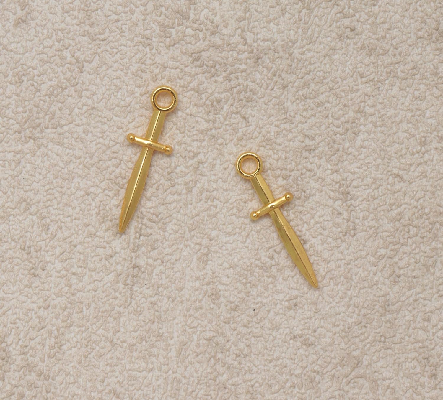 50 Pcs Sword Charms Metal 2.4 x 0.7 cm Small Vintage Dagger Pendants for Women DIY Jewelry Making Necklace Bracelets Earring Keychain Supplies