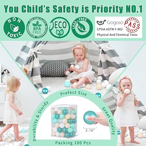 Miniatura 3 de GOGOSO Bolas para corral de bolas para niños pequeños plásticos accesorios a prueba de aplastamiento duraderos formas divertidas juguetes de baño