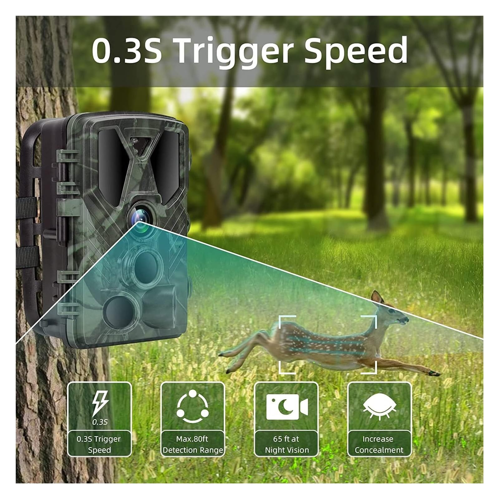 Kamera Obserwacji Dzikiej Przyrody Kamera Obserwacyjna Bezprzewodowe Kamery Myśliwskie Wildlife Night Vision Fotopułapki Monitorujące
