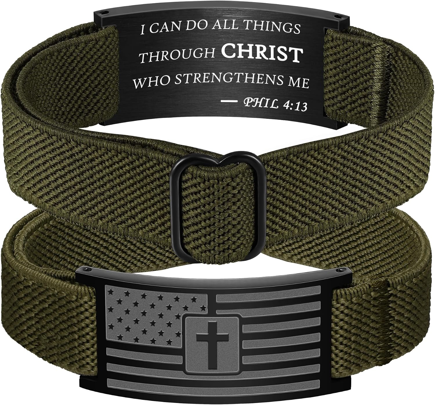 American Flag Cross Christian Bracelets, First Communion/Confirmation/Baptism Gifts Ideas for Kids Tween Teen Teenage Boy Men