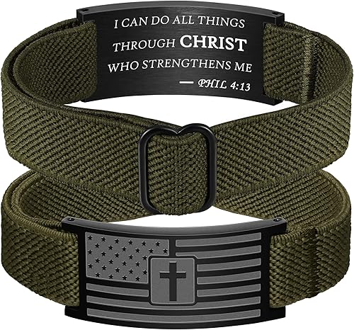 Rellenos de Calcetín para Hombres y Niños, Brazaletes Cristianos con Cruz de la Bandera Americana, Ideas de Regalos de Navidad para Niños,