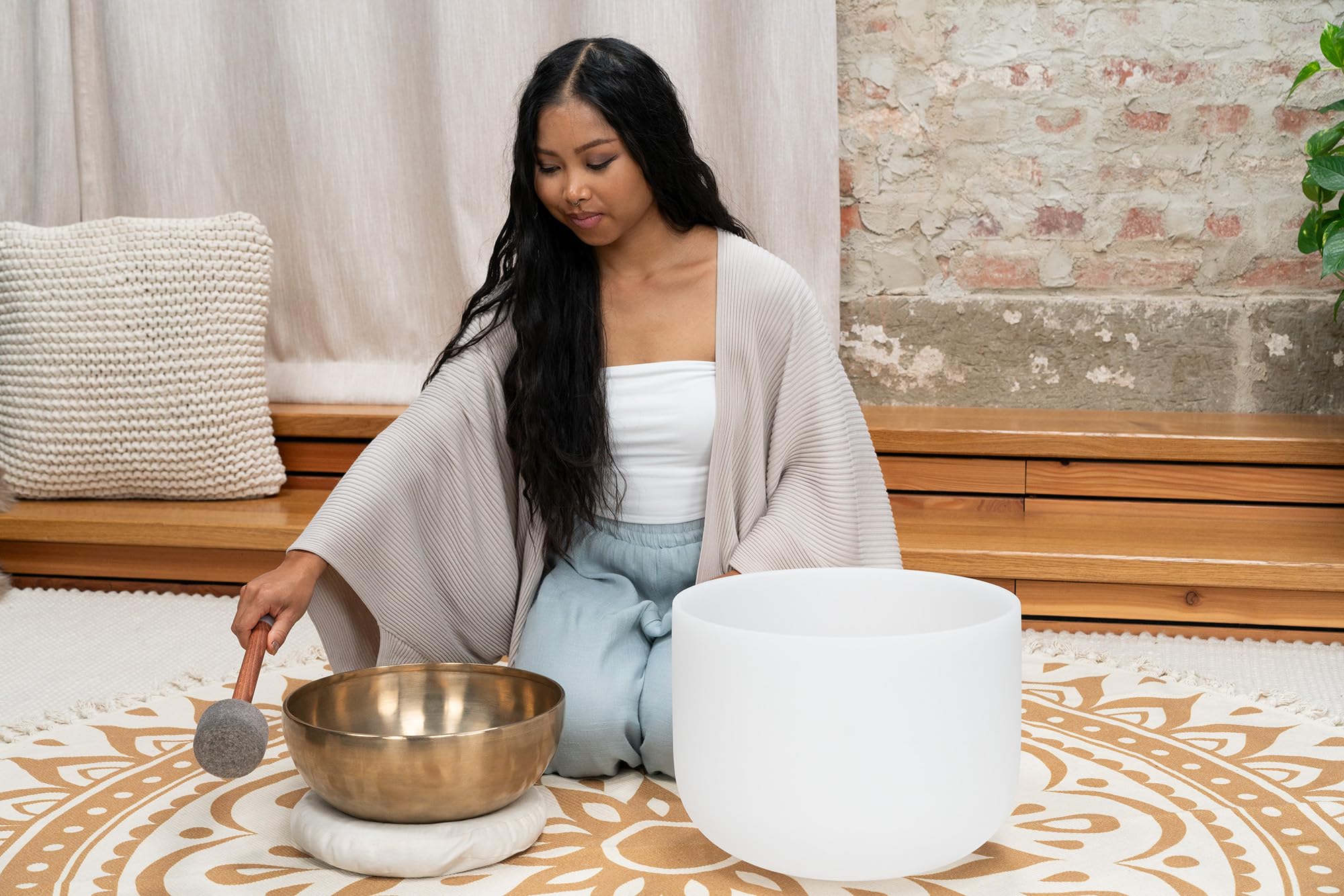 Sound Bath Double Mallet for Crystal and Metal Singing Bowls