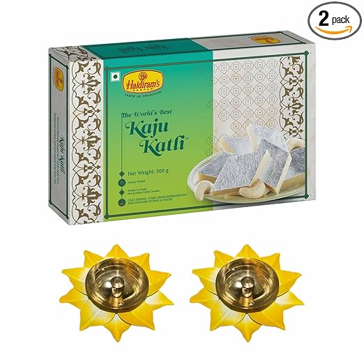 Haldiram's Kaju Katli?500g with 2 Small?Diya Combo