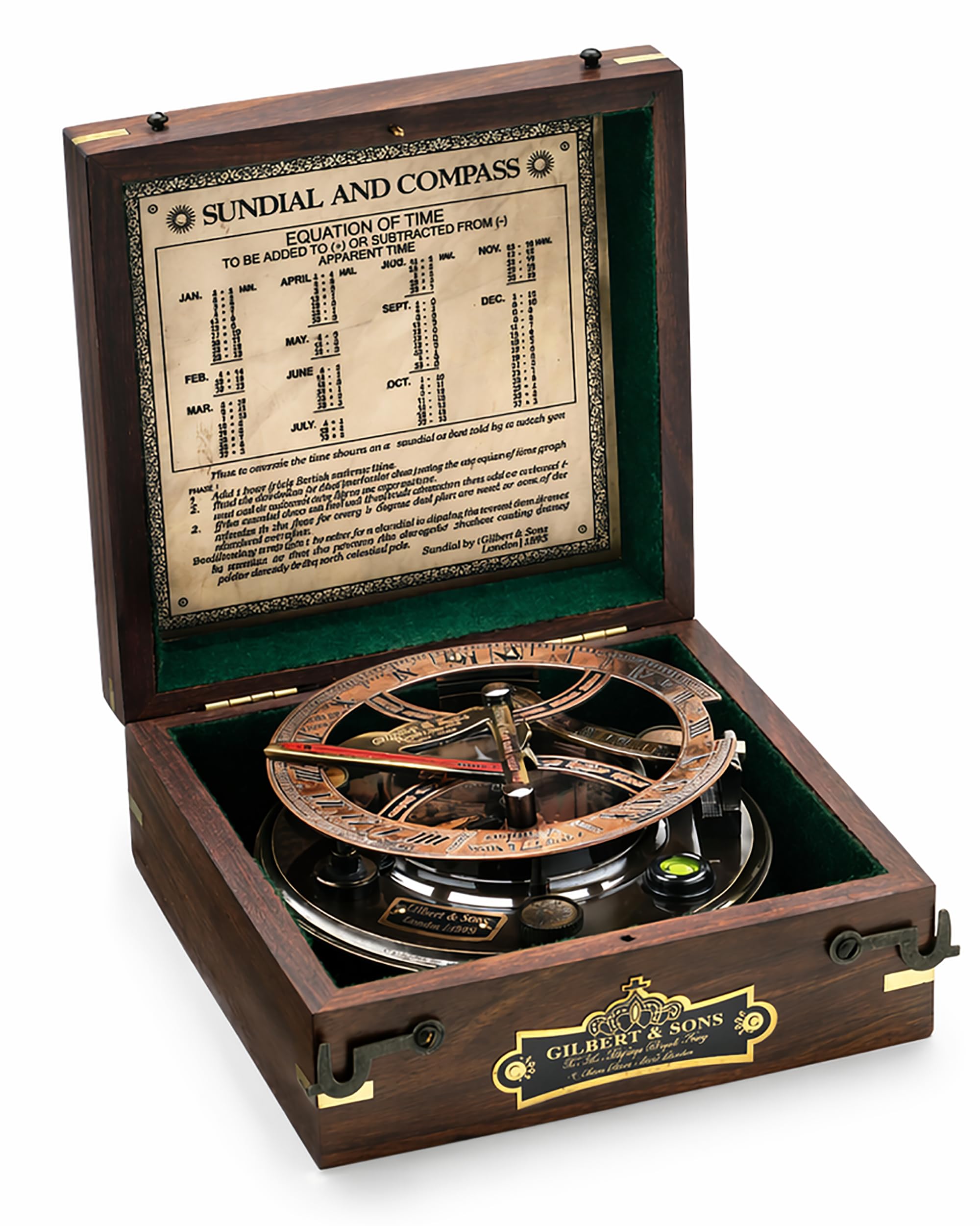 Antique Maritime Decor: Personalized Pocket Sundial Compass - Nautical Decor for Home, for Him, Copper Sailboat Accessories, Engraved Compass Gift