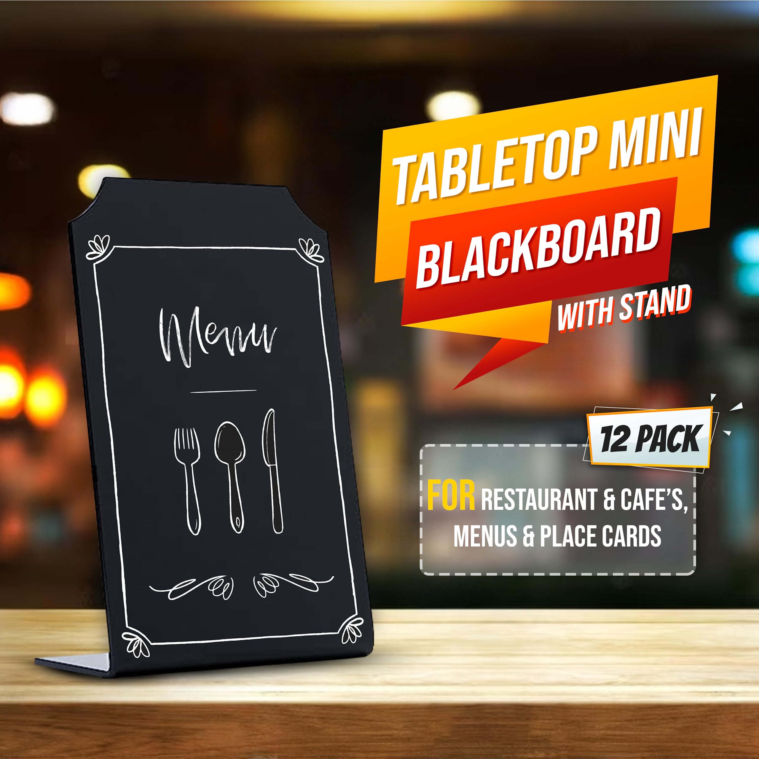 Acrílico pizarra signos Memo Mensaje – Mini pizarra con soporte para menús de restaurante Cafe & partes lugar tarjetas Buffet y eventos bodas – 4 x 6 juntas – por avanzada grupo Corp...