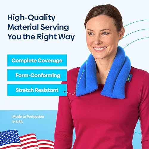 Miniatura 4 de Sunnybay - Almohadilla de calentamiento para microondas para cuello y hombros - Paquetes calientes de semillas de lino para el dolor - Almohadilla