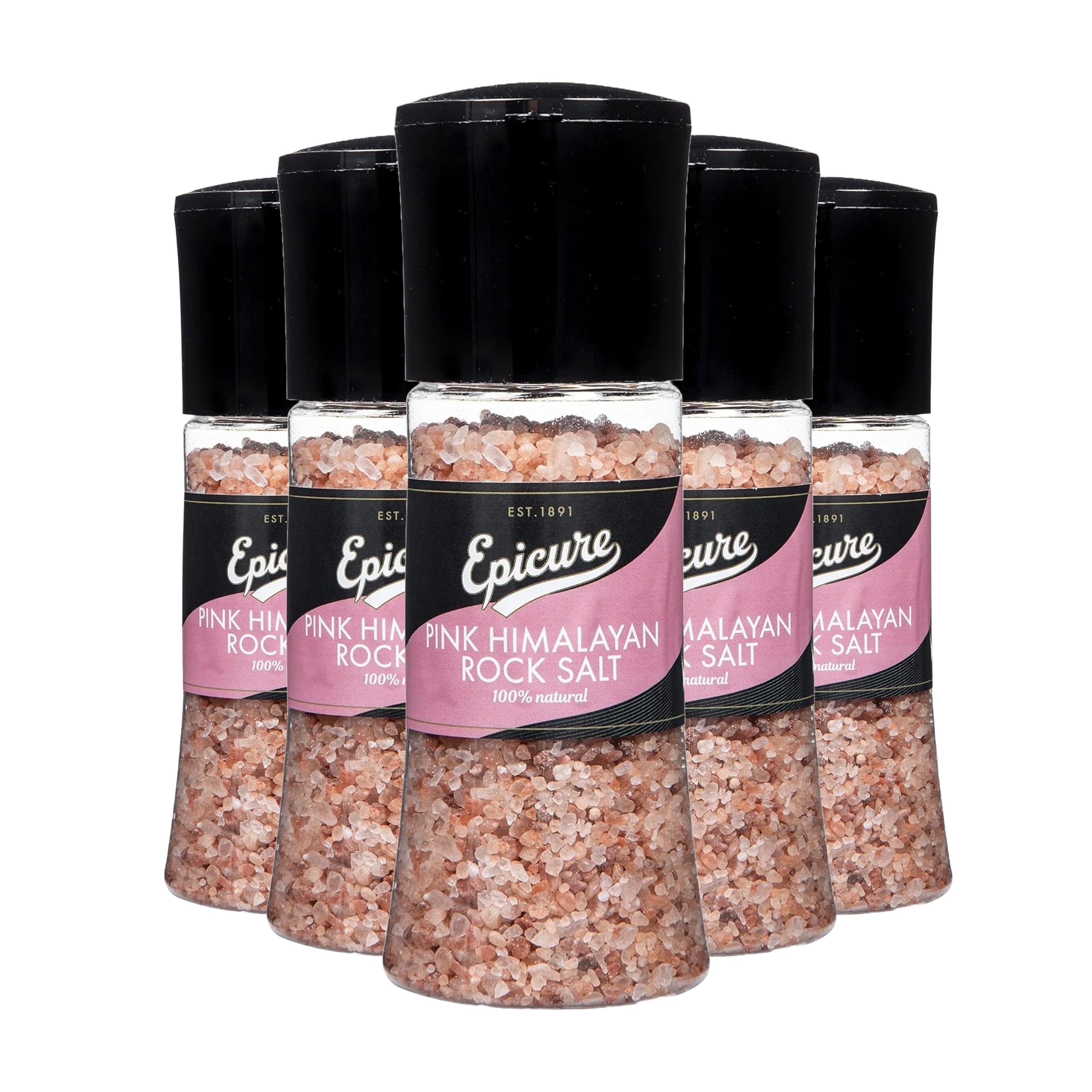 Epicure Pink Himalayan Rock Salt, Freshly Ground Seasoning Grinders 320 g (Pack of 1)